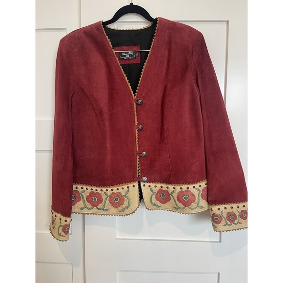 Patricia Wolf Women's Suede Leather Jacket Size XL Western CowgirlBoho